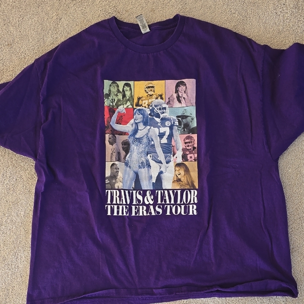 Purple Travis & Taylor The Eras Tour T-Shirt